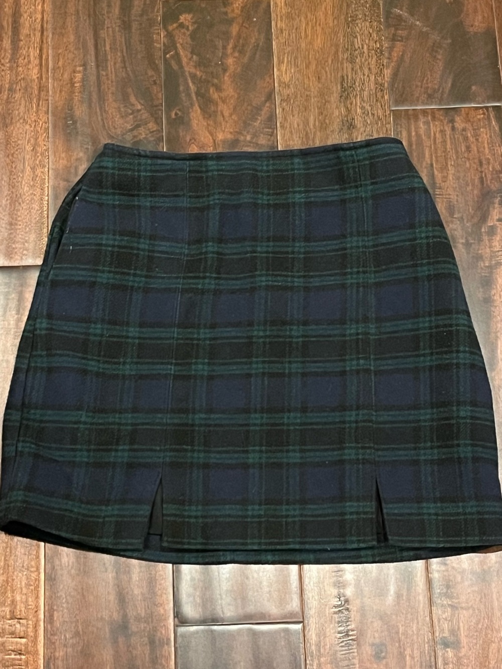 Hollister Navy and Green Plaid Mini Skirt
